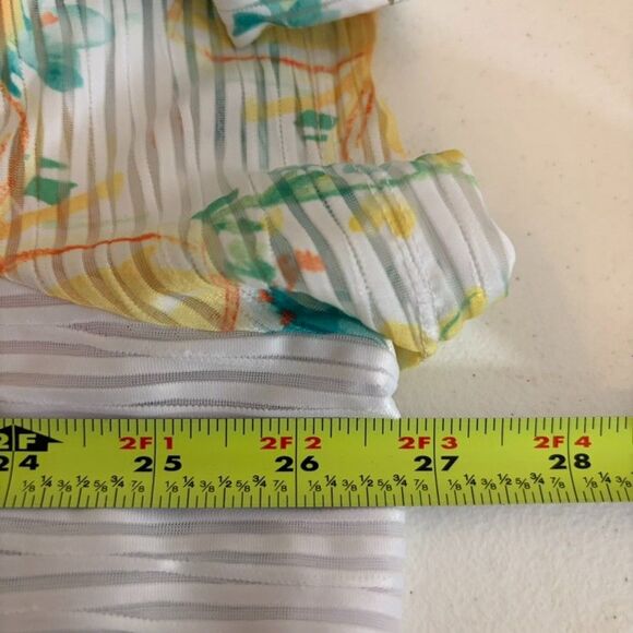 Alfred Dunner Blouse Women's 2X V-Neck Floral Short Sleeve Casual Top Sheer - Picture 8 of 8